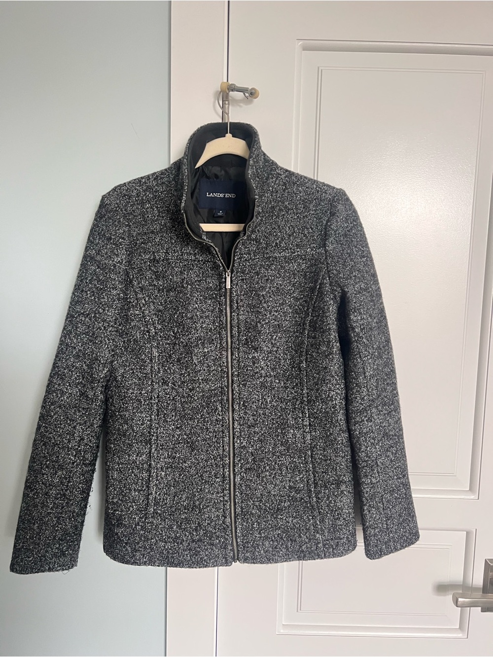 Lands' End Women's Charcoal Heather Zip-Up Jacket